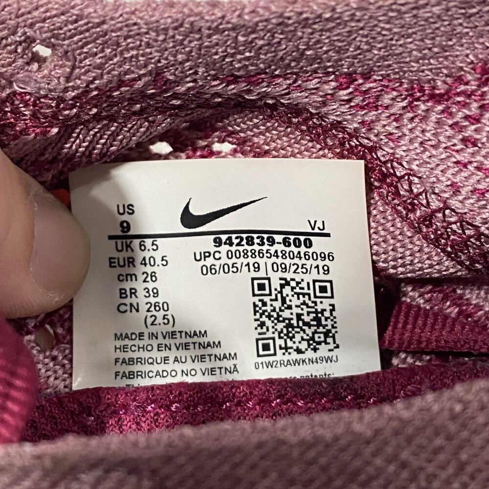 Nike Free RN Flyknit Running Shoes Sneakers Raspberry Red Women’s Size 9 - Picture 8 of 9